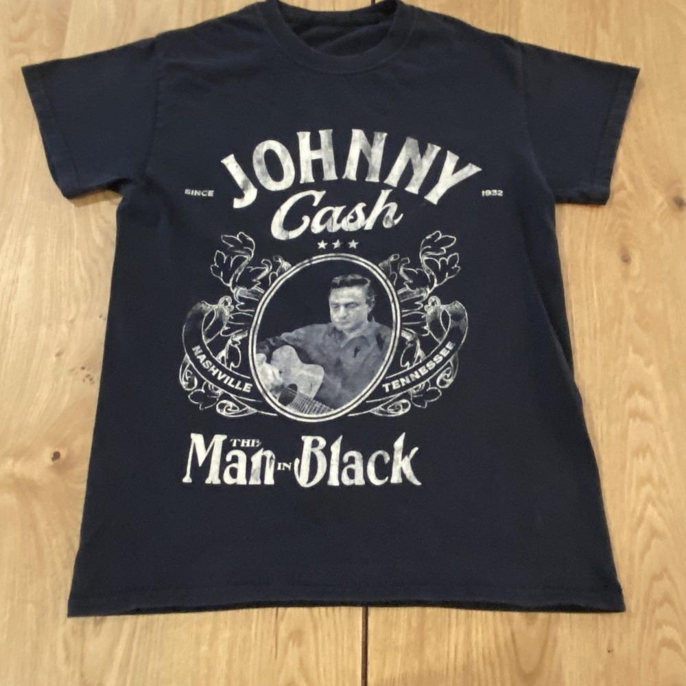 Johnny‎ Cash Black T-shirt Unisex Small The Man In Black Country Music